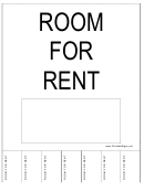 Room For Rent Sign Template