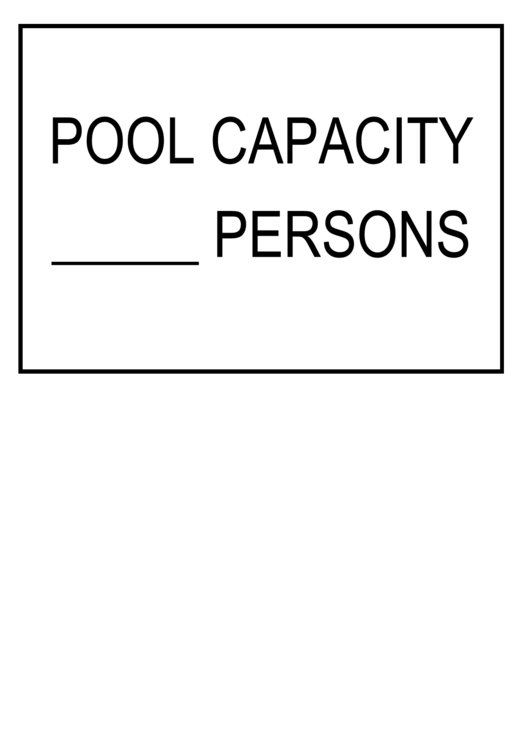 Pool Capacity Sign Template Printable pdf