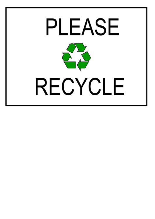 Please Recycle Sign Template Printable pdf