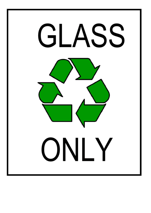 Recycle Glass Sign Template Printable pdf