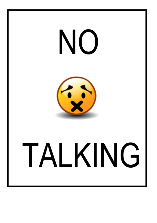 No Talking Sign Template Printable pdf