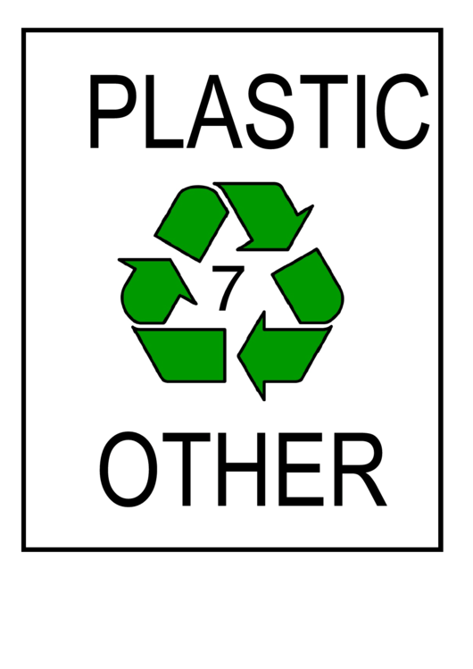 Recycle Plastic Type 7 Sign Template Printable pdf