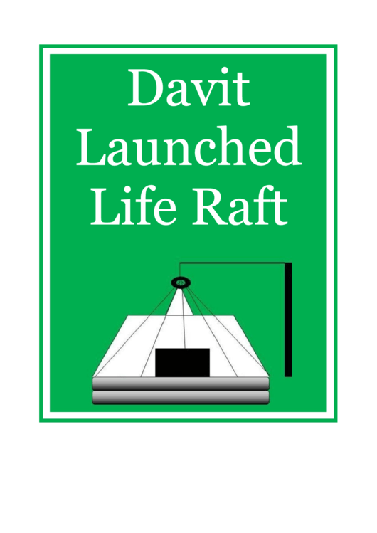 Davit Launched Liferaft Sign Template Printable pdf