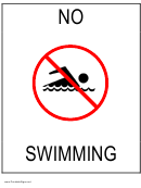 No Swimming Sign Template