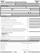 California Form 592-F - Foreign Partner Or Member Annual Return - 2012 Printable pdf