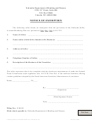 Notice Of Exemption Form - Nebraska Department Of Banking And Finance