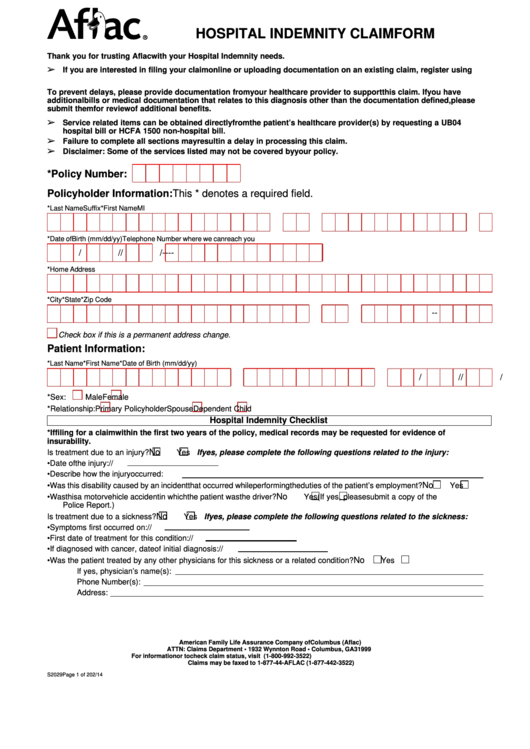 Aflac Cancer Claim Forms Print