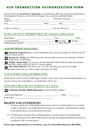 Ach Transaction Authorization Form