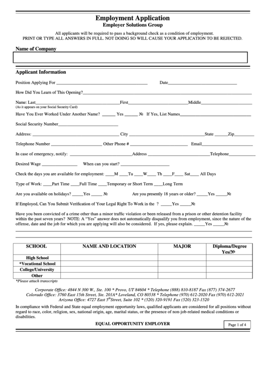 Online print out job applications