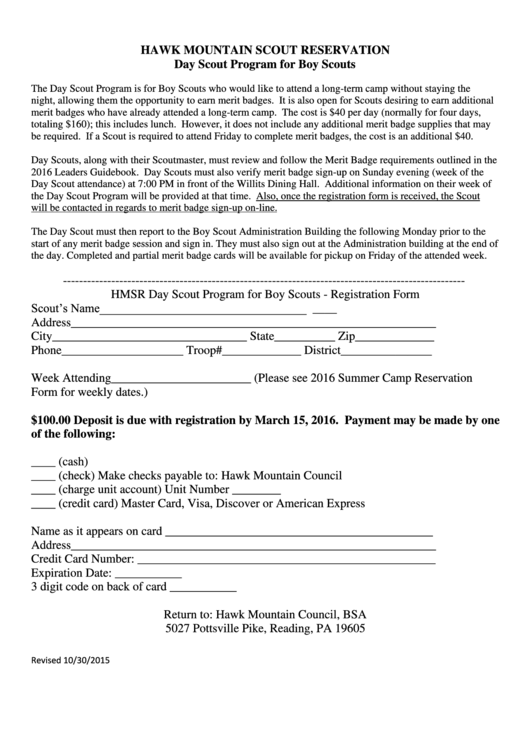 Fillable Day Scout Program For Boy Scouts Form Printable pdf