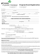Program Event Registration Form Printable pdf