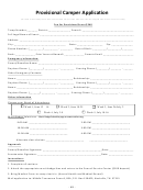 Provisional Camper Application Form