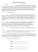 Hipaa Authorization Form