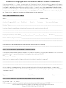 Academic Training Application And Academic Advisor Recommendation Form