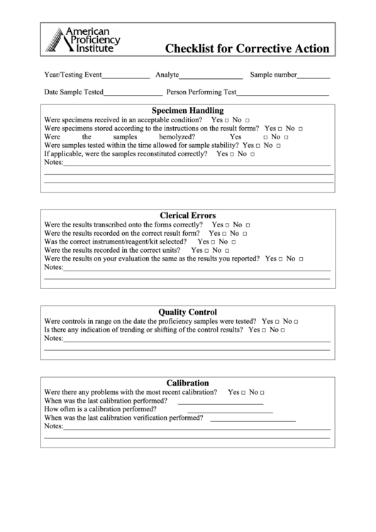 fillable-checklist-for-corrective-action-form-printable-pdf-download