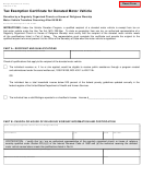 Form 4288 - Tax Exemption Certificate For Donated Motor Vehicle