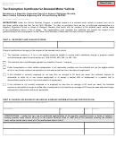 Form 4287 - Tax Exemption Certificate For Donated Motor Vehicle