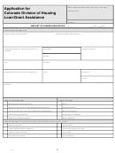Application For Colorado Division Of Housing Loan/grant Assistance Form