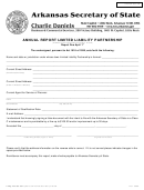 Annual Report Limited Liability Partnership Form - Arkansas Secretary Of State