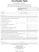 Report For Tax On Meals And Beverages Sold (city Of Alexandria, Virginia)