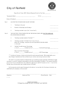 Days-out-of-town (dot) Refund Request Form - City Of Fairfield, Income Tax Division