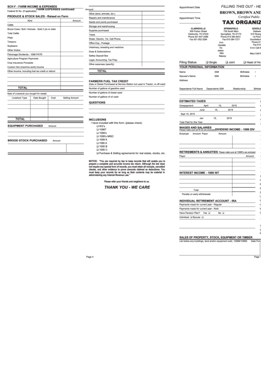 Tax Organizer Template For 2015