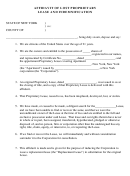 Affidavit Of Lost Proprietary Lease And Indemnification Form