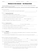 The Moving Earth Astronomy Worksheet