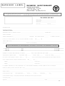 Business Questionnaire Form - Ohio Income Tax Division