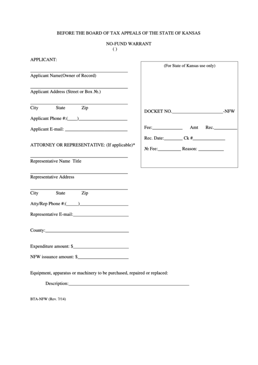 Fillable Form Ksa 12-110a Before The Board Of Tax Appeals Of The State ...