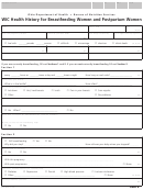 Wic Health History For Breastfeeding Women And Postpartum Women Form - Ohio Department Of Health