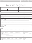 Wic Health History For Pregnant Women Form - Ohio Department Of Health