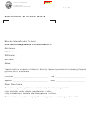 Form Ftb 3557 Bc - Application For Certificate Of Revivor - 2009
