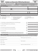 Form 592 - Resident And Nonresident Withholding Statement - 2010