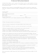 Contractor Safety Questionnaire Form