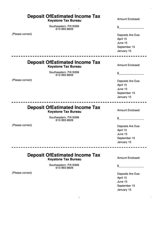 Earned Income Tax Return Form Pennsylvania Printable pdf
