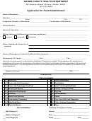 Application For Food Establishment Form - Adams County Health Department