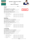 Spring Conference Sheet And Self-assessment Form - Nwea
