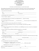 Business And Professional Questionnaire Form - City Of Massillon