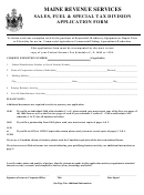 Application Form - Maine Sales, Fuel & Special Tax Division