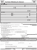 California Form 593 - Real Estate Withholding Tax Statement - 2011