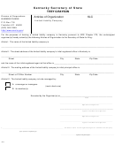 Form Klc - Articles Of Organization Llc - Kentucky Secretary Of State