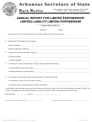 Annual Report For Limited Partnership/limited Liability Limited Partnership Form - Arkansas Secretary Of State