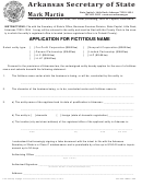 Form Dn-18/f-18 - Application For Fictitious Name Form - Arkansas Secretary Of State