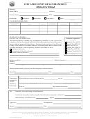 Form Rfd-1 - City And County Of San Francisco Affidavit For Refund - 2001