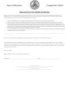Sales And Use Tax Resale Certificate Template - State Of Maryland Comptroller's Office