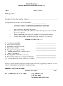 Monthly Return Of Hotel-motel Room Tax Form - City Of Richmond