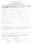 Request For Special Street Use Form