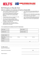 Ielts Enquiry On Results Form Printable pdf
