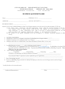 Business Questionnaire Form Oregon